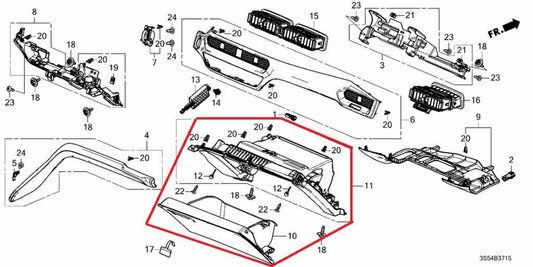 2023-2026 Acura Integra A-Spec Glove Box Storage Compartment 77501-T20-A01ZA OEM - Alshned Auto Parts