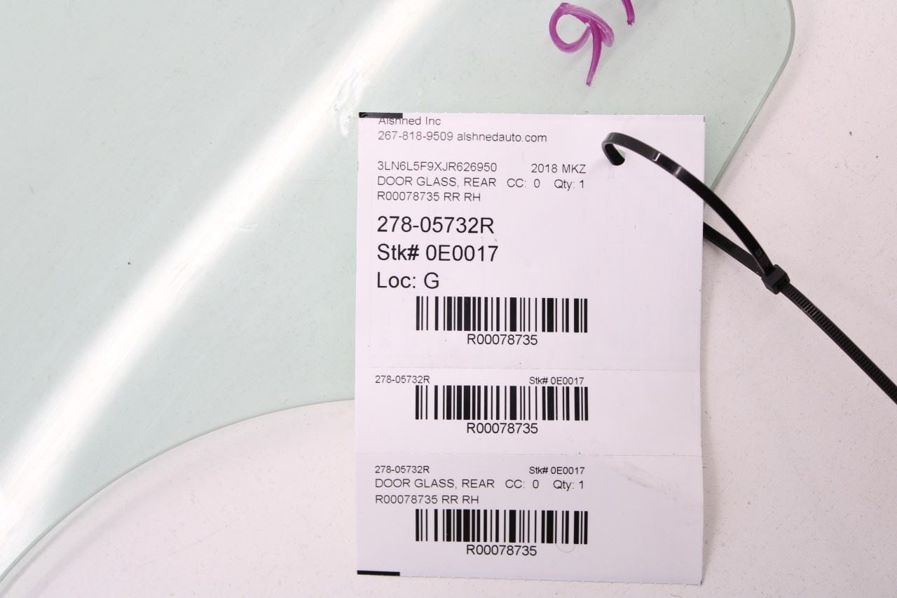 2013-2020 Lincoln MKZ Reserve Rear Right Side Door Window Glass DP5Z-5425712-A - Alshned Auto Parts