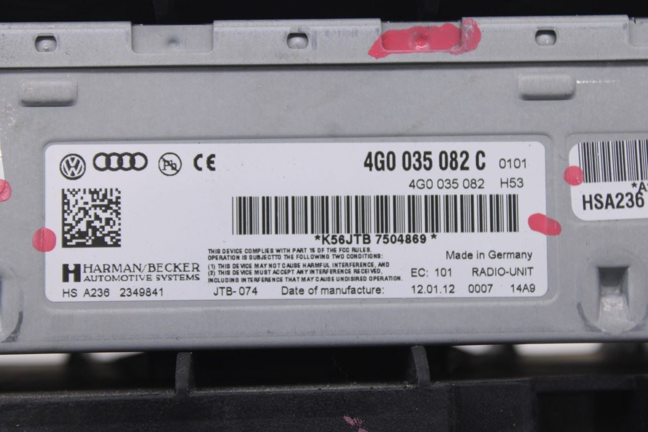2012 Audi A7 Premium Harman Becker Trunk Audio Radio Receiver 4G0035082C OEM4