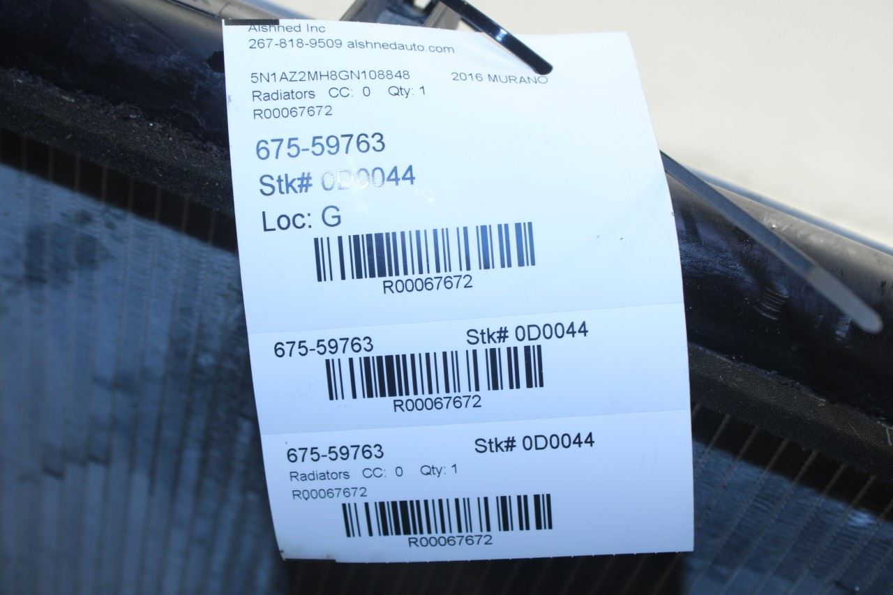 2015-2024 Nissan Murano Platinum 3.5L Engine Cooling Radiator 21460-5AA0A OEM - Alshned Auto Parts