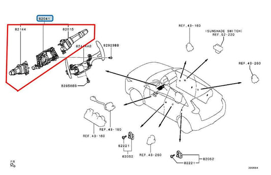 18-25 Mitsubishi Eclipse Cross ES Steering Column Light Turn Signal Wiper Switch - Alshned Auto Parts