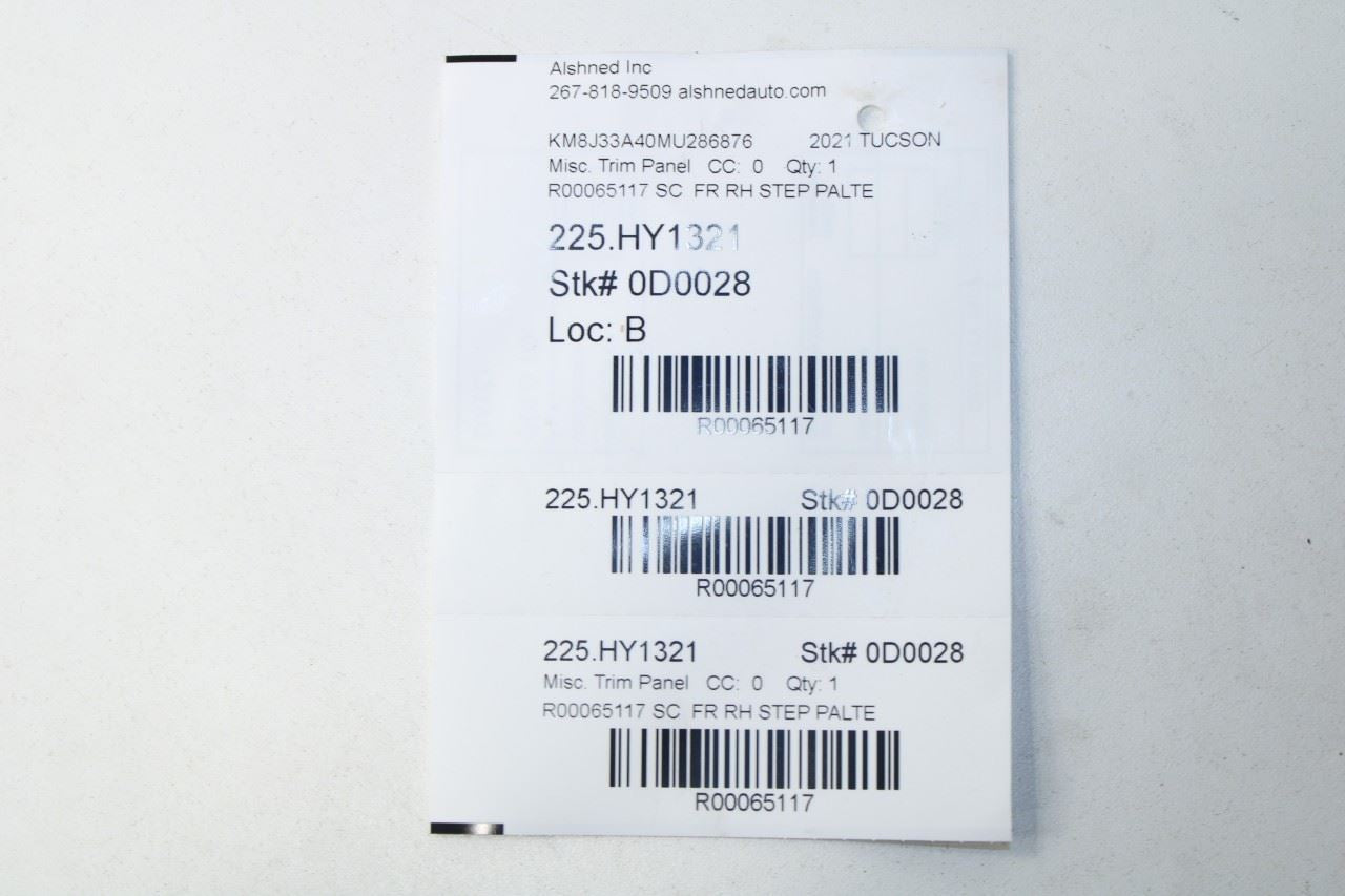2015-21 Hyundai Tucson Value Front Right Side Door Sill Scuff Plate 85883-D3000 - Alshned Auto Parts