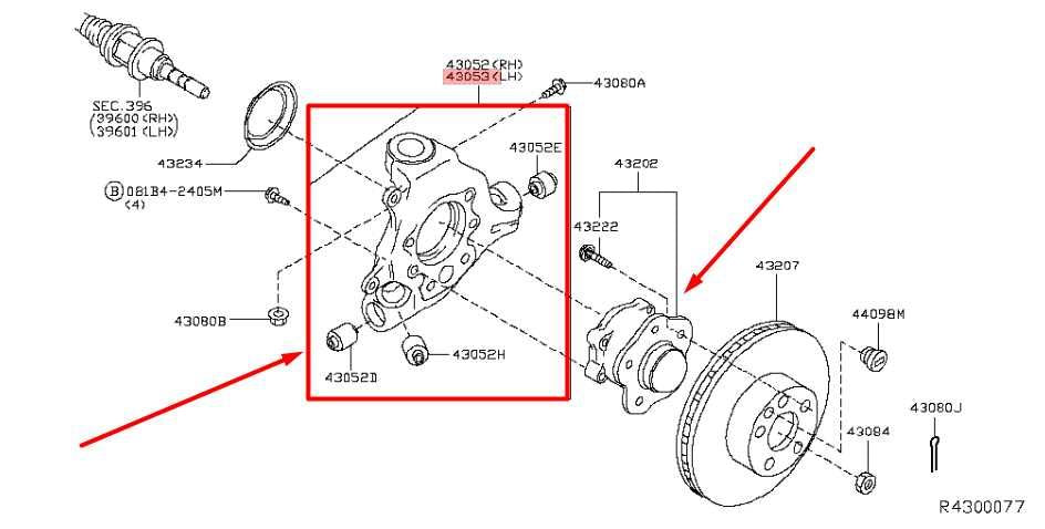 2015-2020 Nissan Pathfinder Rear Left Side Spindle Knuckle Hub 43022-3JA0A OEM - Alshned Auto Parts