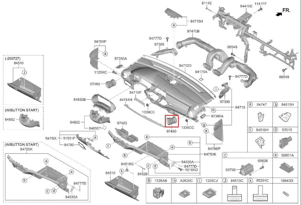 2019-21 KIA Forte LXS Front Right Side Dash Outer Air Vent Grille 97490-M7000DD7 - Alshned Auto Parts