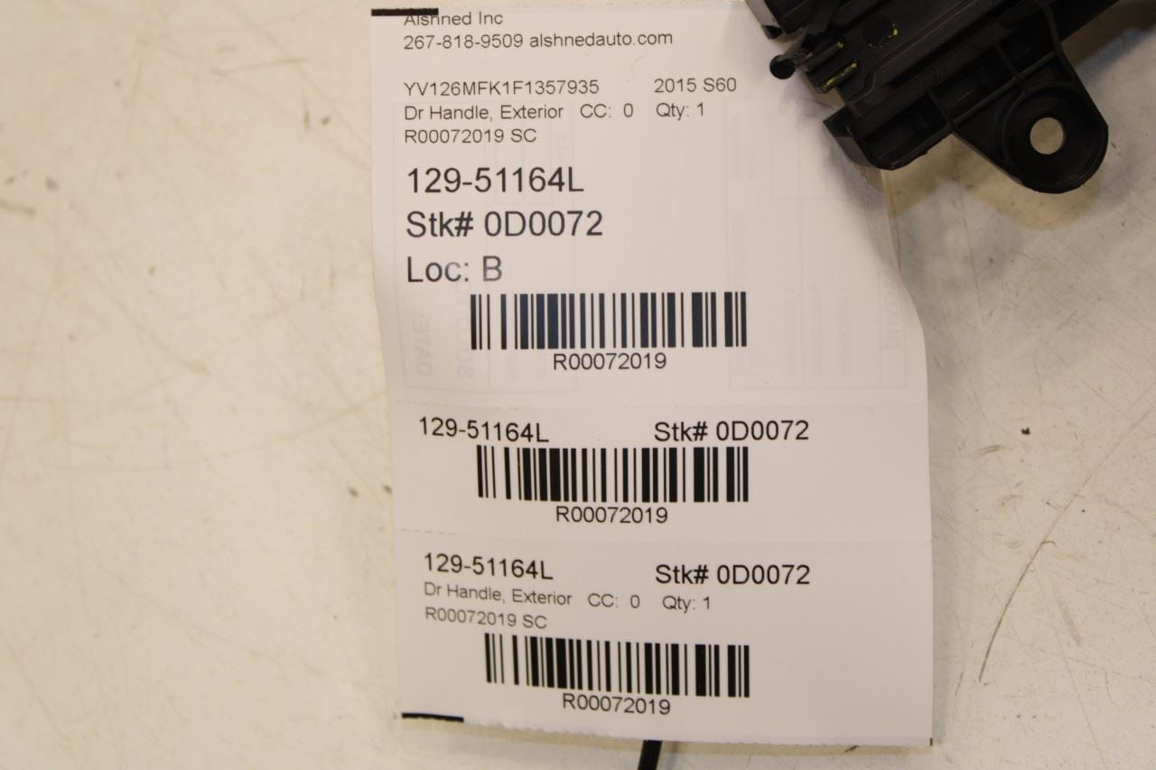 15-16 Volvo S60 T5 Premier Front Left Driver Side Exterior Door Handle 39832340 - Alshned Auto Parts