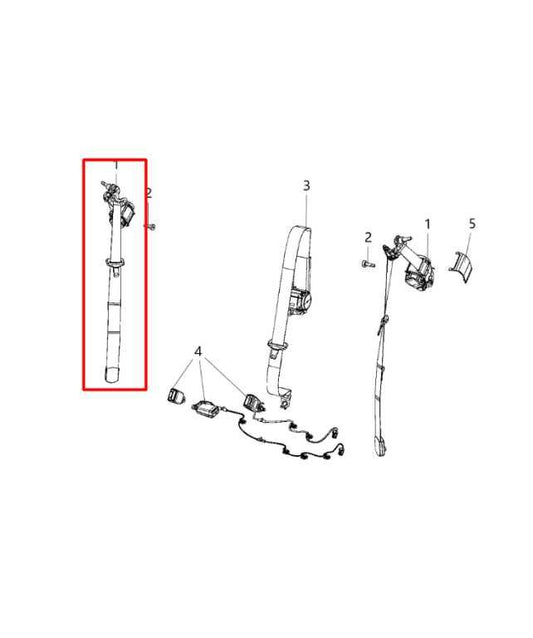 2019-23 Jeep Cherokee Latitude 3.2L Rear Right Side 2nd Row Seat Belt Retractor - Alshned Auto Parts