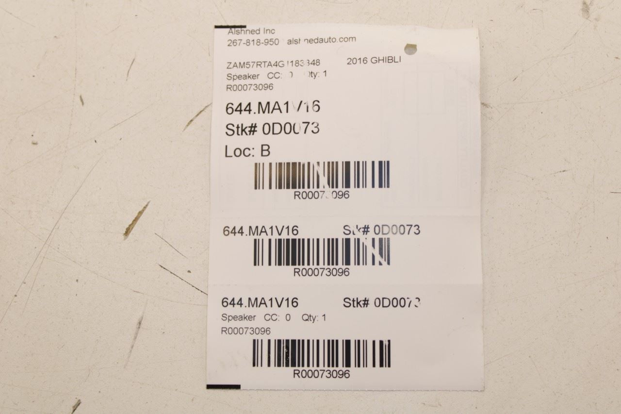 14-21 Maserati Ghibli S Q4 Rear Right and Left Side Door Mid-Woofer Loud Speaker - Alshned Auto Parts