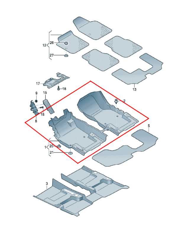 18-23 Volkswagen Atlas SE 3.6L AWD Front Right and Left Side Floor Carpet Liner - Alshned Auto Parts
