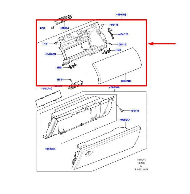 07-12 Land Rover Range Rover FR RH Upper Glove Box Compartment Door FFB501390PVA - Alshned Auto Parts