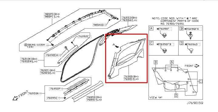 17-21 Infiniti Q60 Luxe Rear Left Door Trim Panel w/ Speaker 76901-5CA1B *ReaD* - Alshned Auto Parts