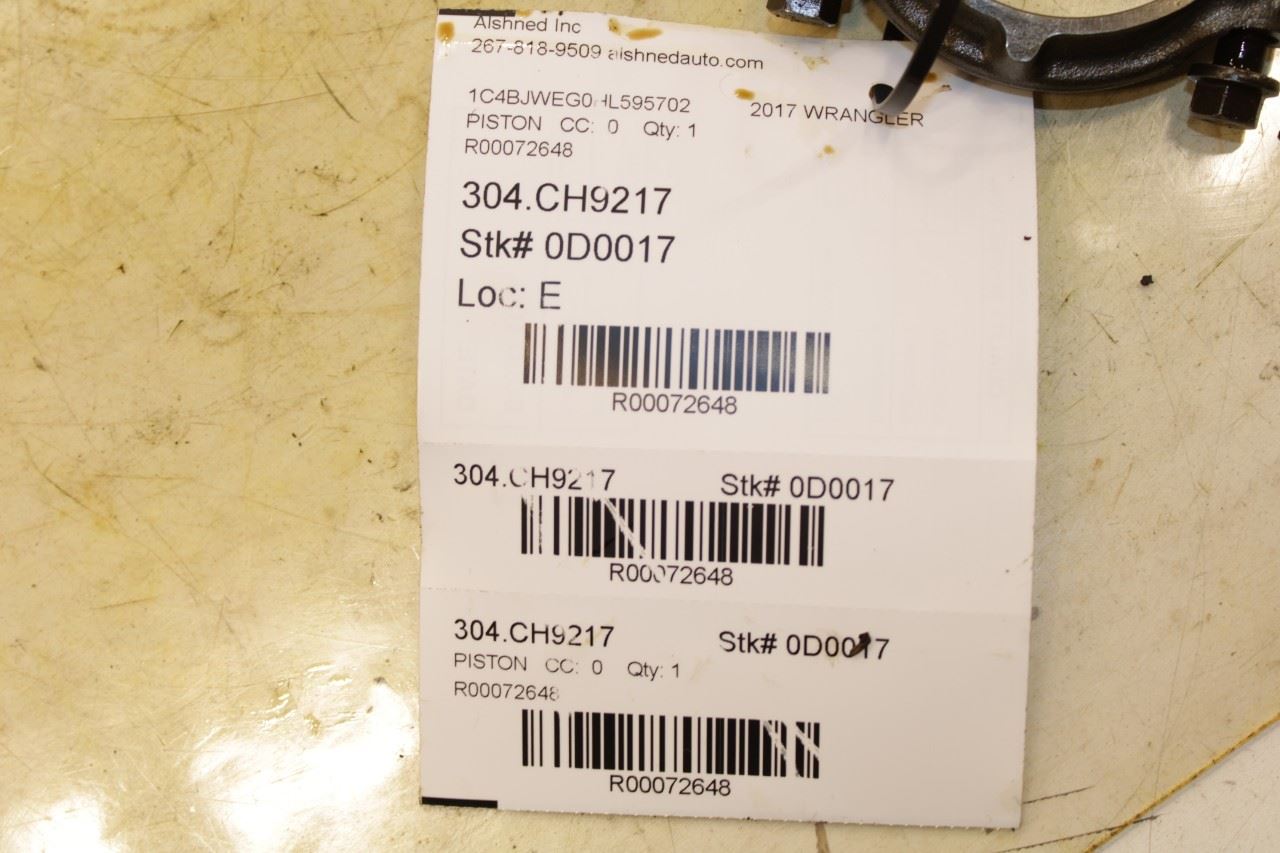 12-17 Jeep Wrangler Sahara 3.6L Engine Piston Right 2 w Connecting Rod 5184347AG - Alshned Auto Parts