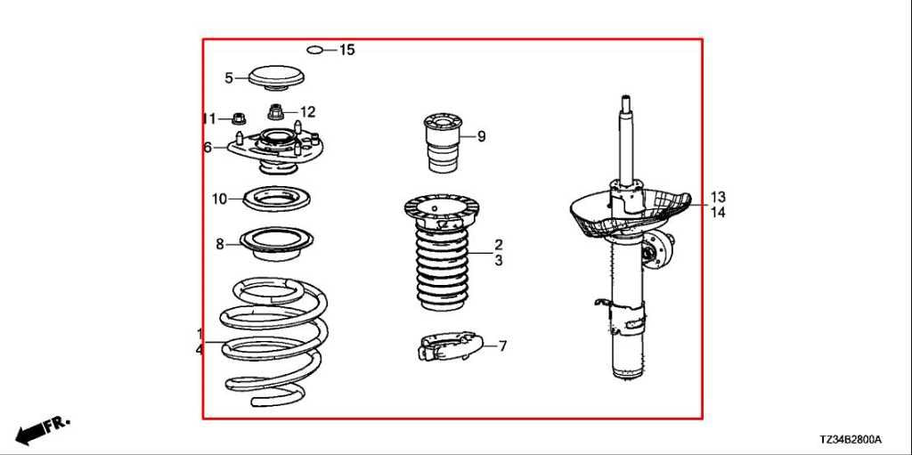 2015-20 Acura TLX Tech 3.5L FWD Front Right Passenger Side Shock Strut Absorber1