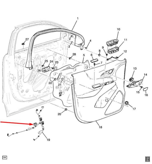 2018 Chevrolet Equinox LT Front Left Driver Side Door Wire Harness 84193473 OEM - Alshned Auto Parts