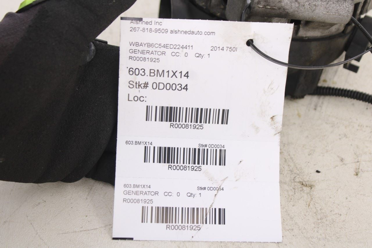 2013-15 BMW 750i xDrive 4.4L AWD Engine Alternator Generator 12-31-7-616-126 OEM9