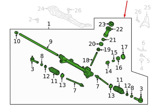 2019-2021 Hyundai Veloster Power Steering Gear Rack and Pinion 56500-J3000 OEM - Alshned Auto Parts