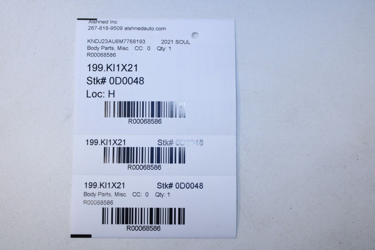 20-25 Kia Soul LX Rear Left Door Run Guide Channel w/ Belt Molding Weatherstrip - Alshned Auto Parts