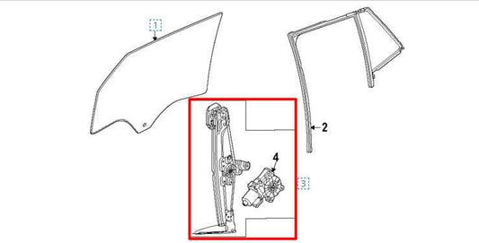 24-25 Chevrolet Trax Rear Right Side Door Window Regulator w/ Motor 42896015 OEM - Alshned Auto Parts