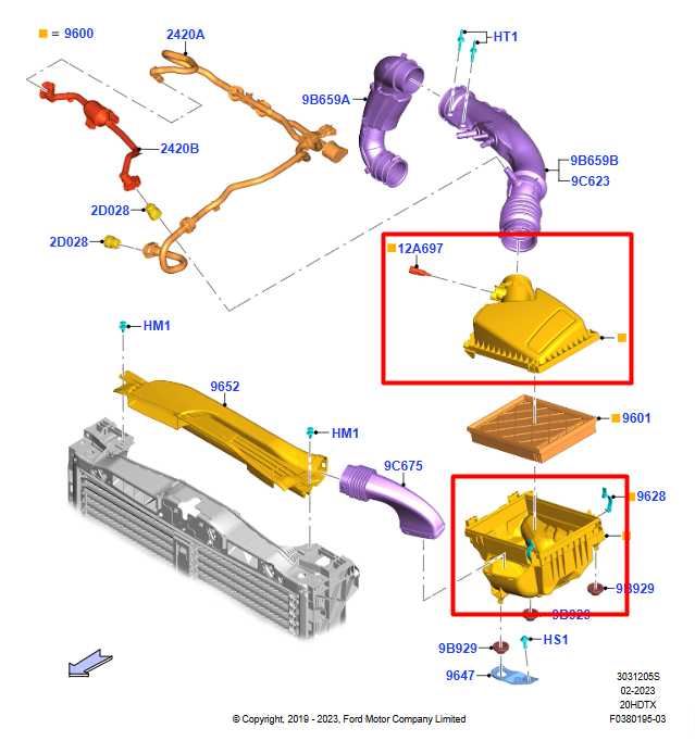 2020-2025 Ford Escape SEL 2.0L AWD Air Intake Cleaner Assembly JX61-9600-KA OEM - Alshned Auto Parts