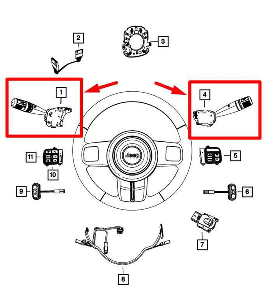 2011-18 Jeep Wrangler Steering Column Turn Signal Wiper Switch 68015101AG *ReaD* - Alshned Auto Parts
