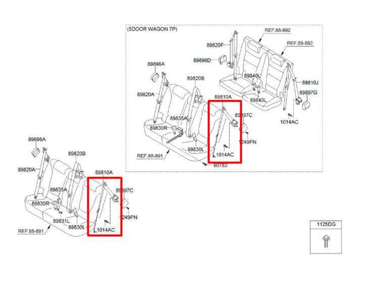 13-15 Kia Sorento EX Rear LH Side 2nd Row Seat Belt Retractor 89810-1U710VA OEM - Alshned Auto Parts
