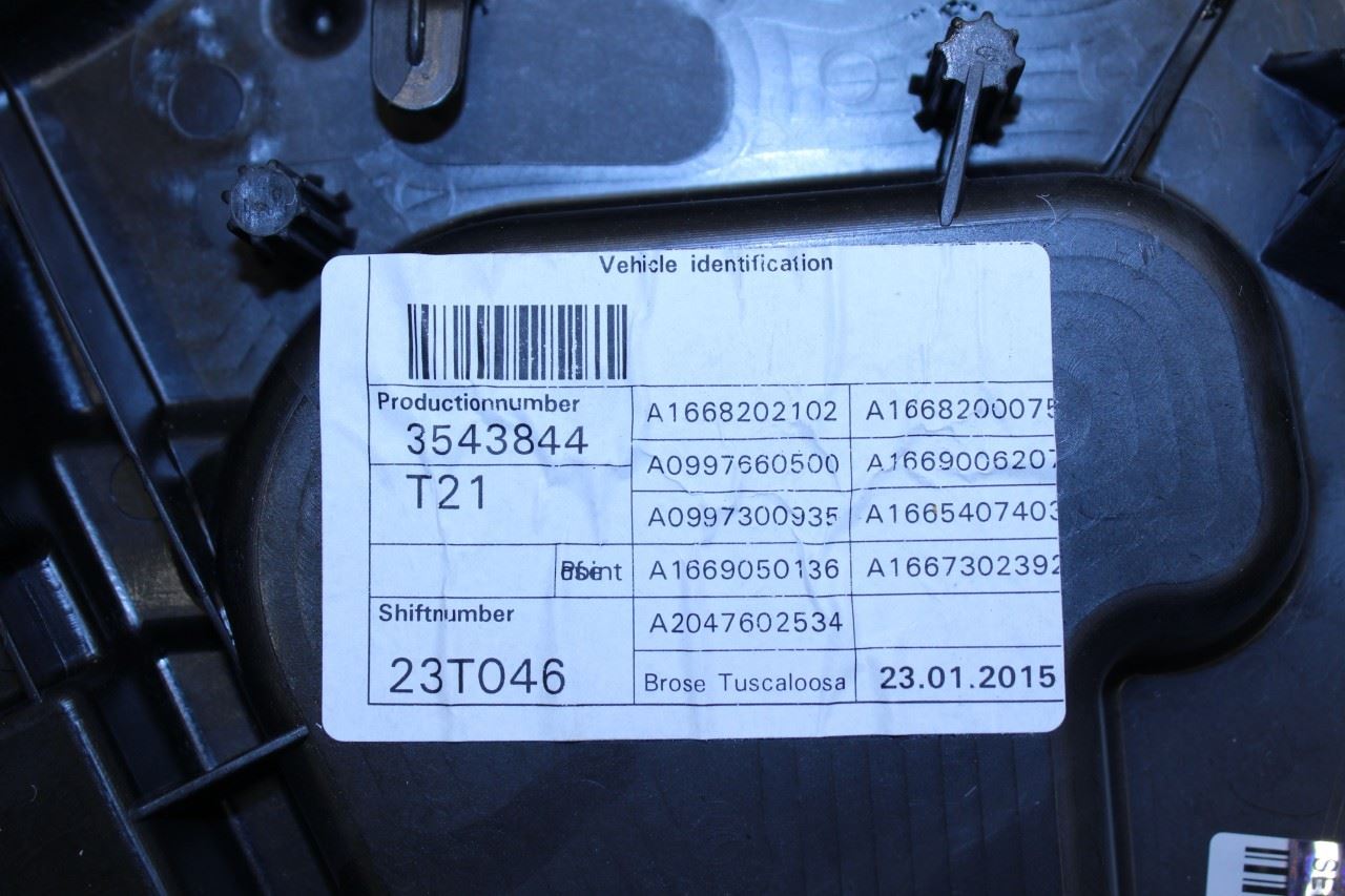 12-15 Mercedes-Benz ML350 RR LH Door Window Regulator w/ Carrier Plate and Motor - Alshned Auto Parts