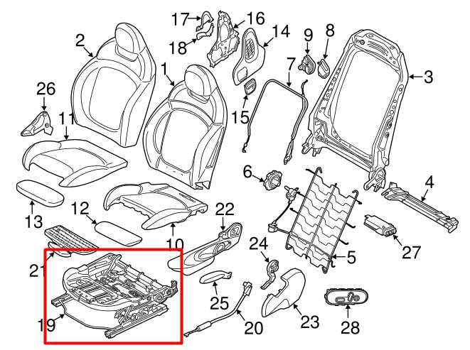 16-19 Mini Cooper Clubman FR RH Seat Lower Track Frame w/ Module 52107310848 OEM - Alshned Auto Parts