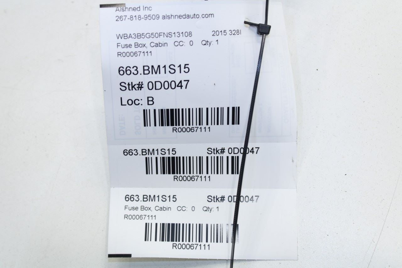 13-16 BMW 328i xDrive SULEV 2.0L AWD Rear BCM Body Control Module Fuse Relay Box - Alshned Auto Parts