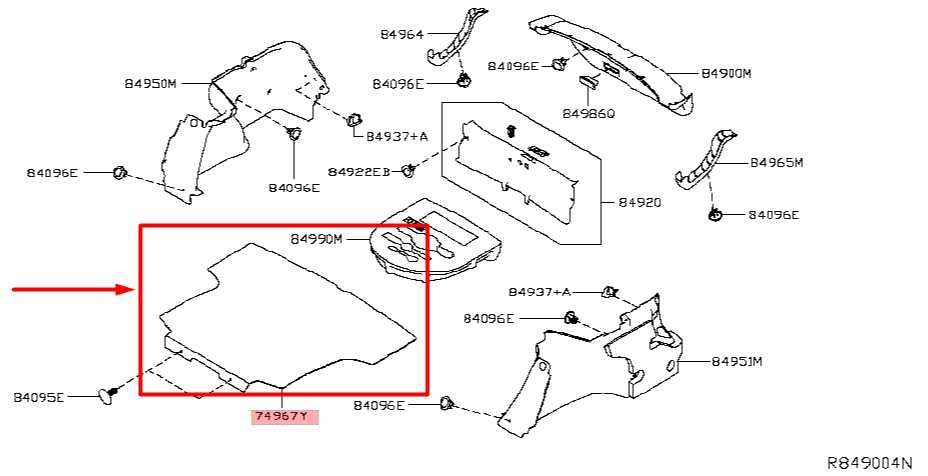 19-24 Nissan Altima RR Trunk Floor Cargo Panel Cover Mat 84902-6CA0A OEM *ReaD* - Alshned Auto Parts