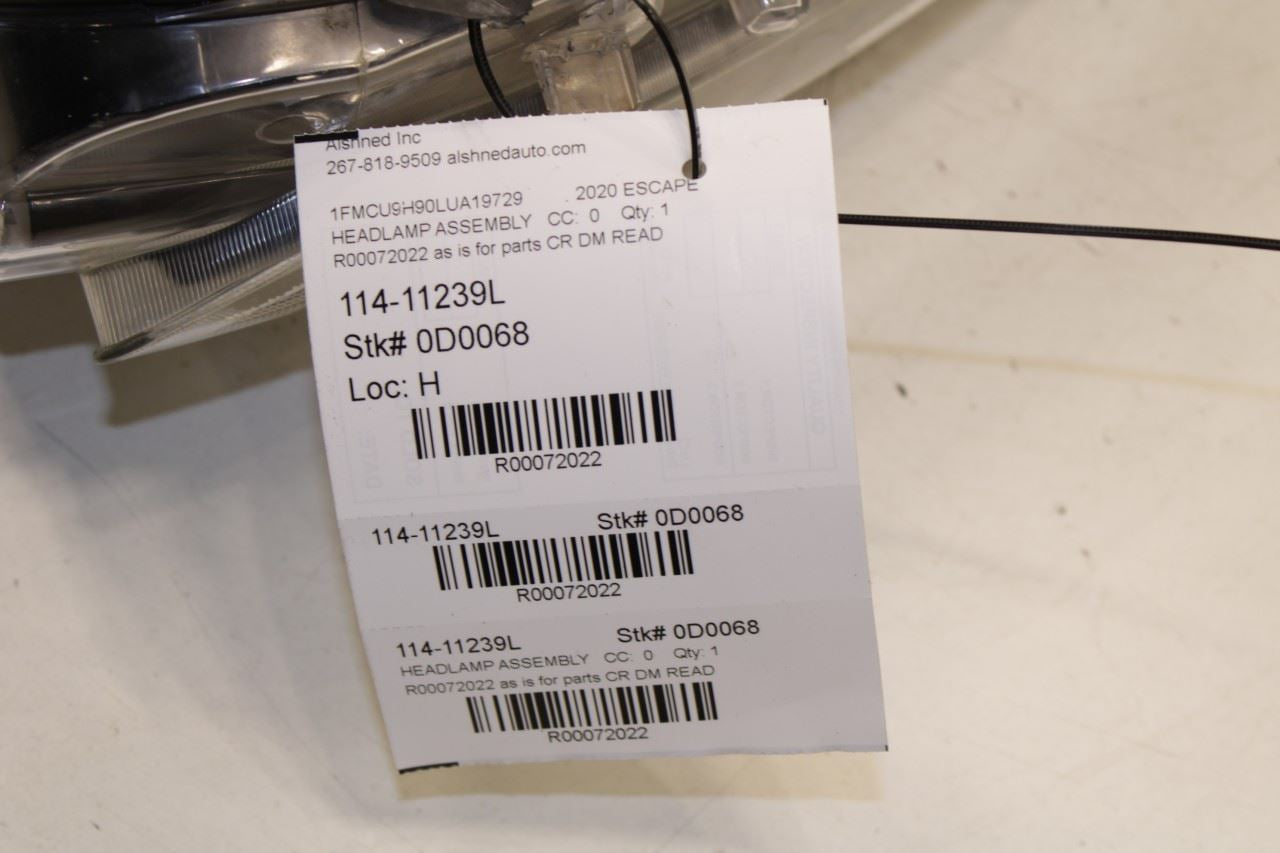 20-22 Ford Escape SEL Passenger Right Headlight Lamp LJ6B-13W029-BF *ReaD AS IS* - Alshned Auto Parts