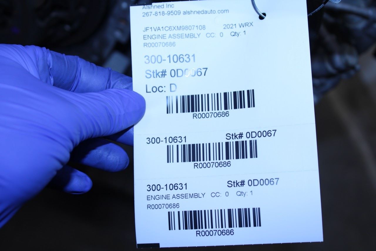 2021 Subaru WRX Premium 2.0L AWD MT Engine Motor VIN 1 6th digit 59K 10100CE940 - Alshned Auto Parts