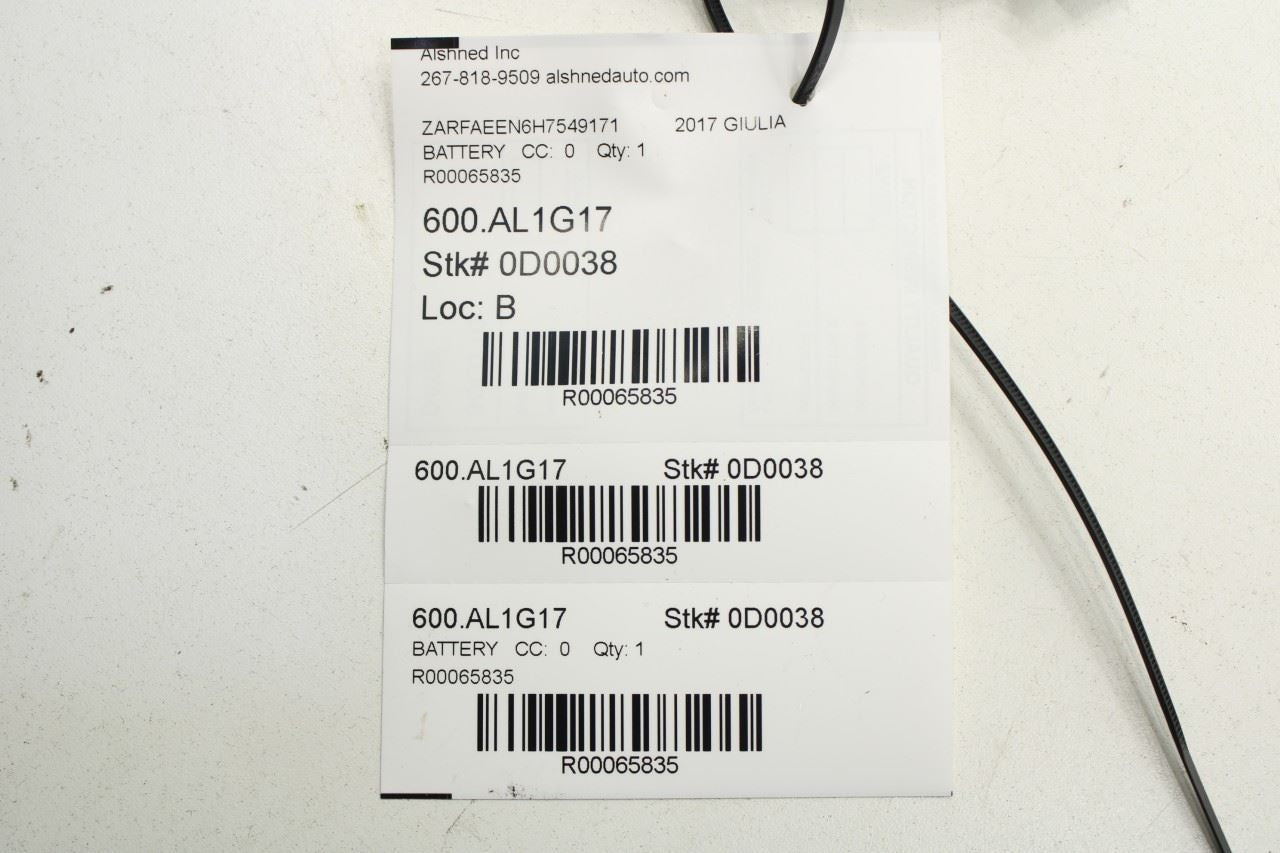 2017-2023 Alfa Romeo Giulia Ti AWD Negative Battery Cable 50546498 OEM - Alshned Auto Parts