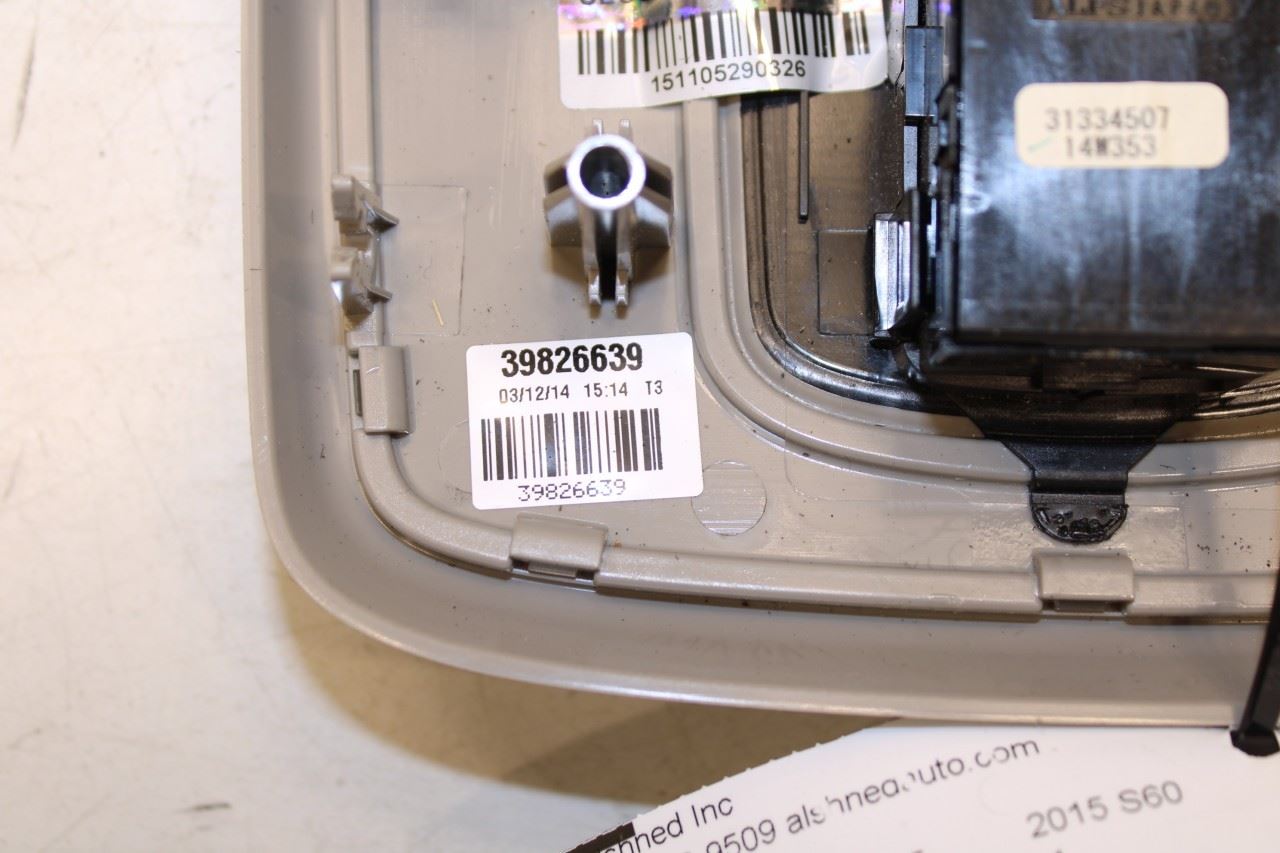 15-16 Volvo S60 T5 Premier Front Roof Overhead Console Dome Light Lamp 39826639 - Alshned Auto Parts
