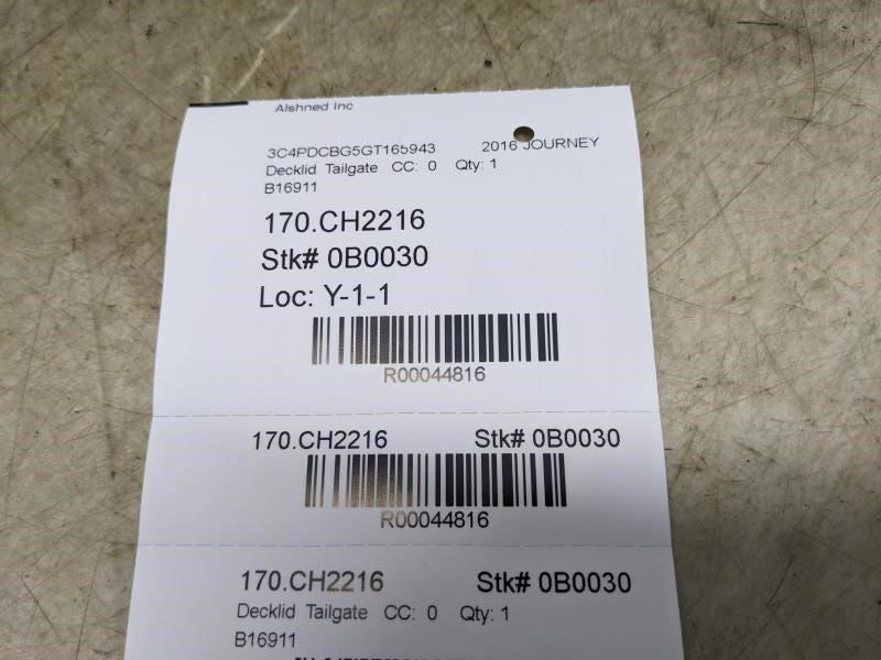 2009-2020 Dodge Journey Rear Back Liftgate Door 1CZ91LAUAH OEM - Alshned Auto Parts