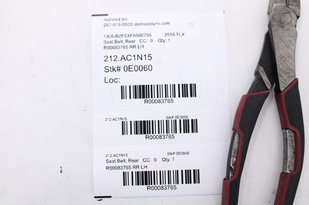 15-20 Acura TLX Tech 3.5L FWD Rear Driver Left Side 2nd Row Seat Belt Retractor - Alshned Auto Parts