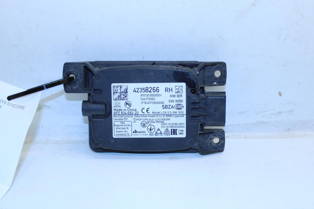 2017-2022 Buick Encore RR RH Blind Spot Detection Radar Sensor Module 42358266 - Alshned Auto Parts