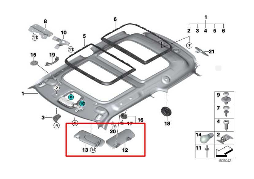 2014-24 Mini Hardtop Cooper Front RH LH Side and Window Side Sun Visor Set of 31