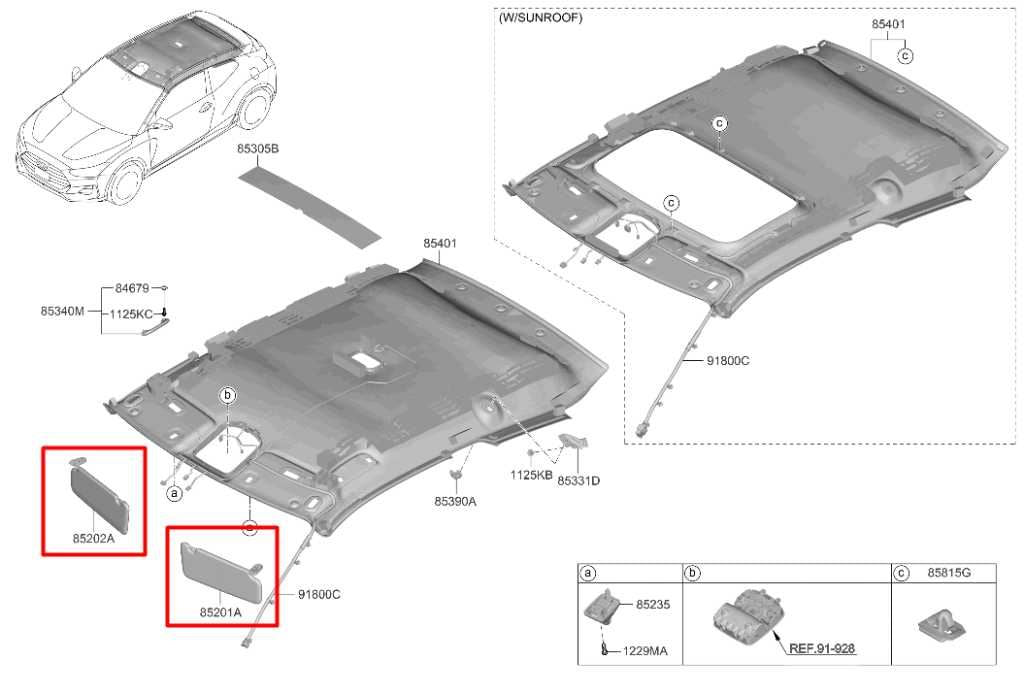 2019-21 Hyundai Veloster 2.0L Front Right and Left Side Sun Visor Set w/ Mirror - Alshned Auto Parts