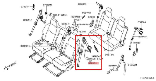 2016-19 Infiniti QX60 3.5L FWD Rear Driver Left Side 2nd Row Seat Belt Retractor - Alshned Auto Parts