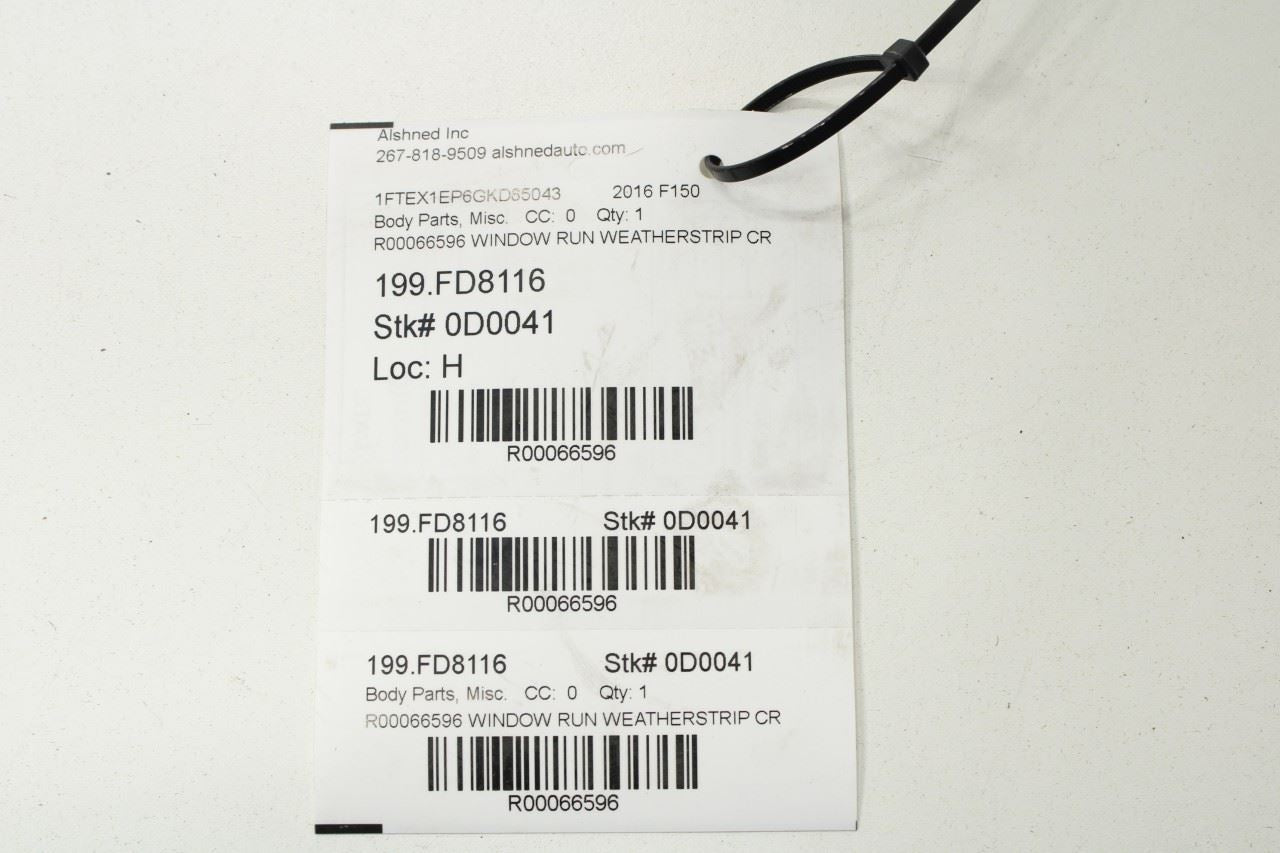 2015-20 Ford F150 SuperCab RR RH Door Run Channel Outer Belt Weatherstrip *ReaD* - Alshned Auto Parts