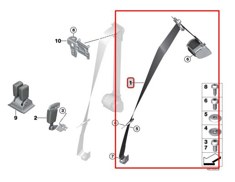 14-24 Mini Hardtop Cooper Rear Passenger Right Side 2nd Row Seat Belt Retractor - Alshned Auto Parts