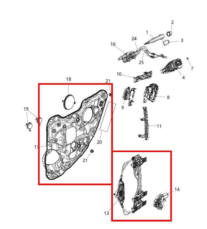 14-23 Jeep Cherokee Limited Rear Right Door Window Regulator w/ Carrier w/ Motor - Alshned Auto Parts
