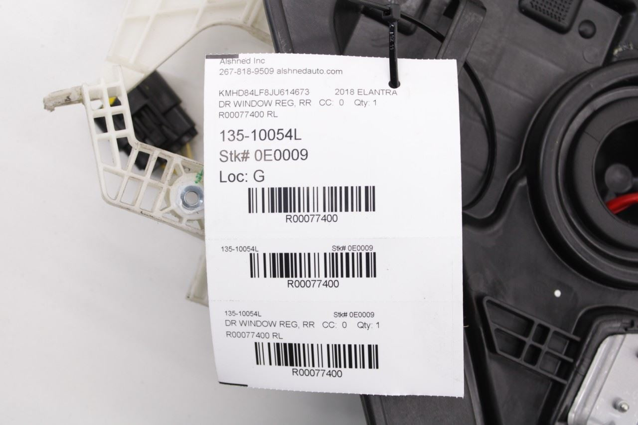 2016-20 Hyundai Elantra Value Edition Rear Left Door Window Regulator w/ Carrier - Alshned Auto Parts