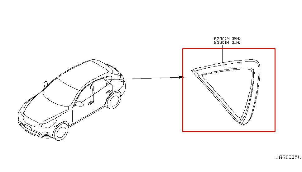 2014-17 Infiniti QX50 Rear Right Passenger Side Quarter Window Glass 83306-1BA0A - Alshned Auto Parts