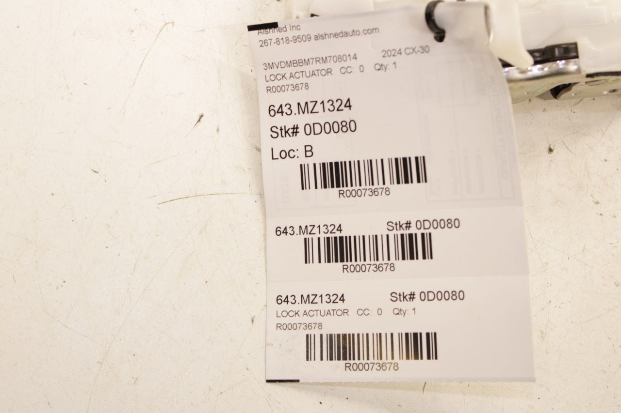 2020-2025 Mazda CX-30 2.5 S Rear Left Door Lock Latch Actuator DGH9-73-310B - Alshned Auto Parts