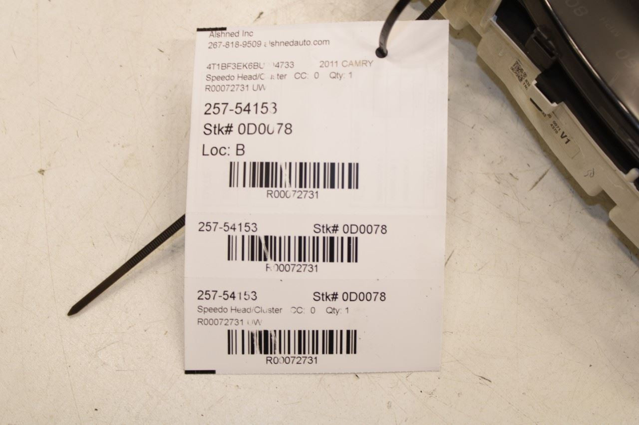 10-11 Toyota Camry LE 2.5L FWD Speedometer Gauge Instrument Cluster 262K Mileage - Alshned Auto Parts