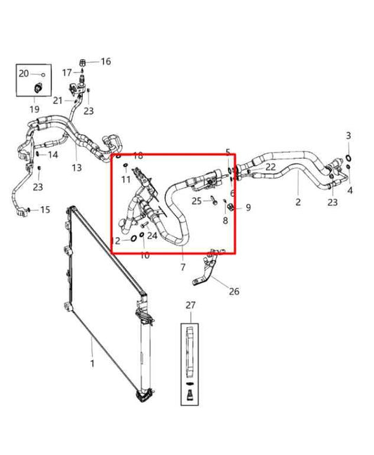 14-18 Jeep Cherokee Limited 3.2L AC Conditioning Suction and Discharge Line Hose - Alshned Auto Parts