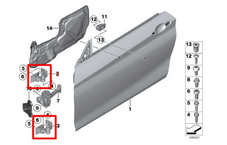 2015-16 BMW 435i Gran Coupe Front RH Door Hinge Upper and Lower 41517284534 OEM - Alshned Auto Parts