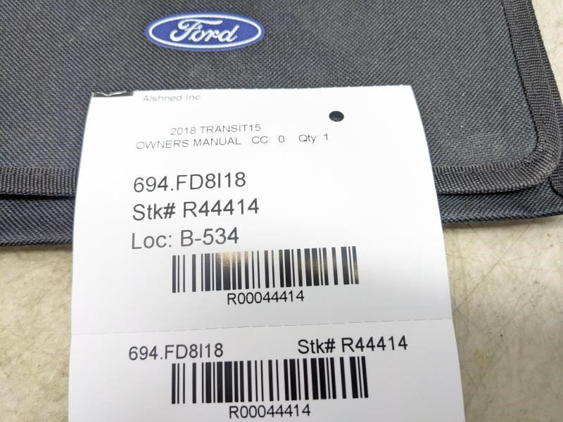 2018 Ford Transit Owners Manual Set with Case JK3J-19A321-AA OEM - Alshned Auto Parts