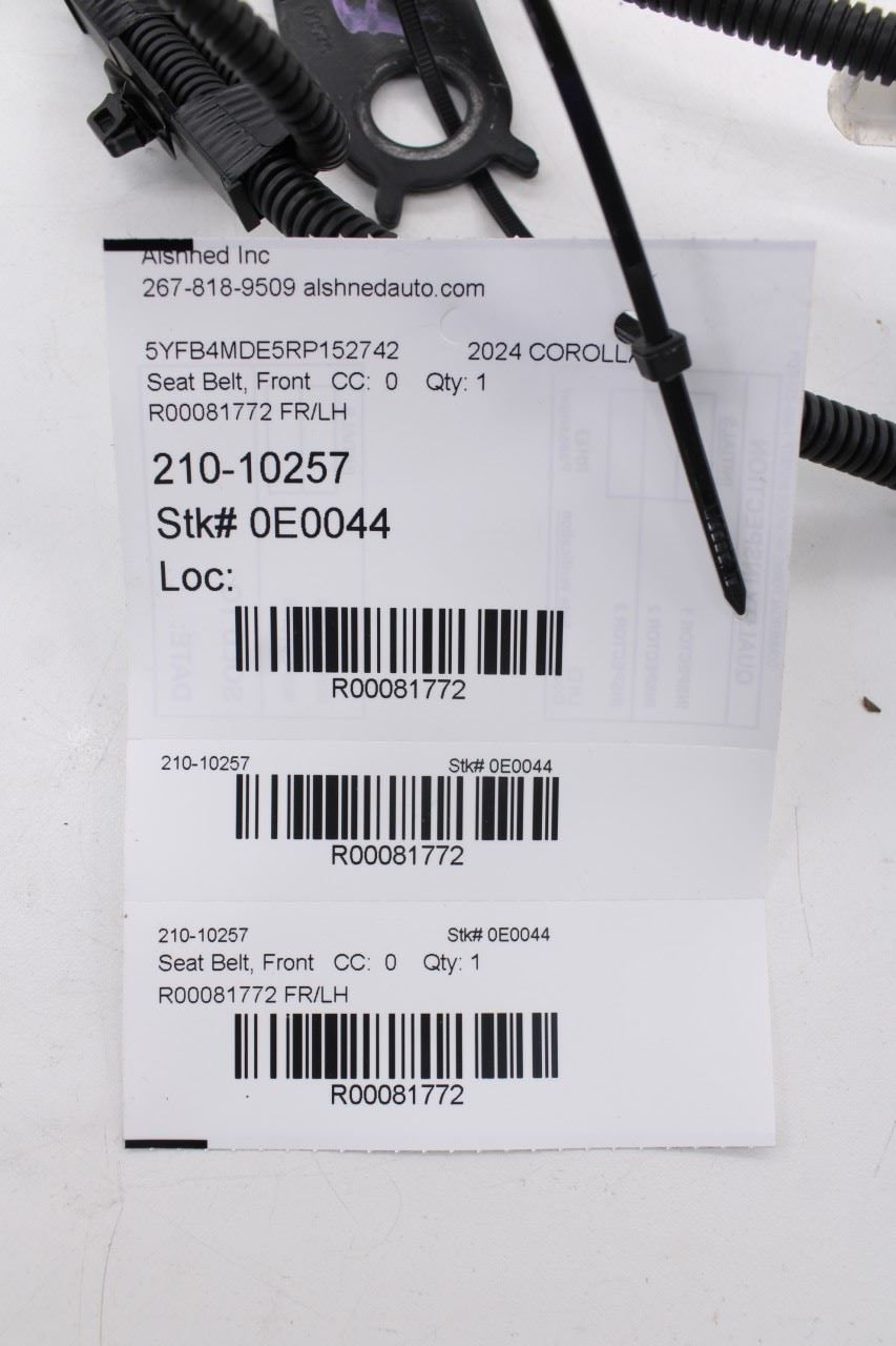 2022-24 Toyota Corolla LE Front Driver Left Side Seat Belt Buckle 73230-02G20-C09