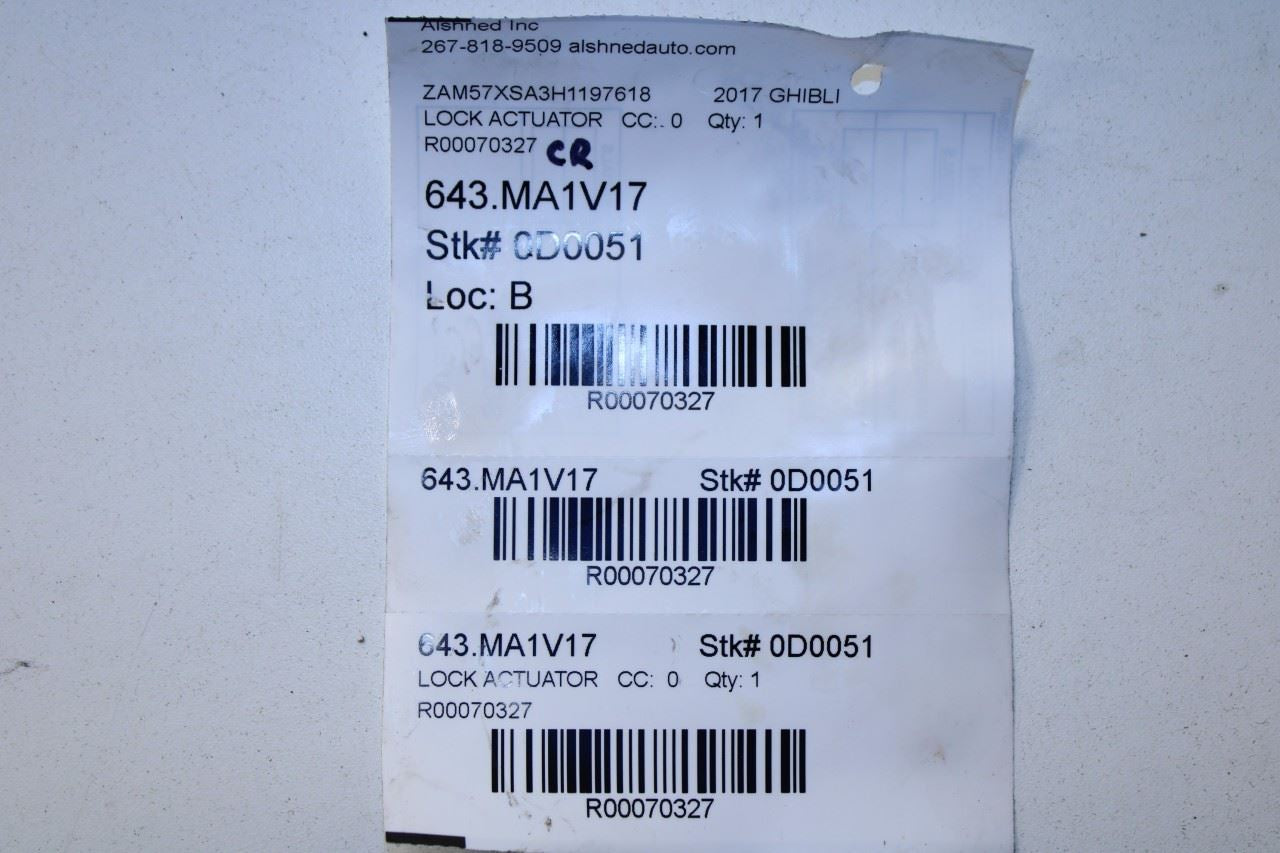 2017-19 Maserati Ghibli Front RH and LH Hood Latch Lock Actuator w/ Cable *ReaD* - Alshned Auto Parts